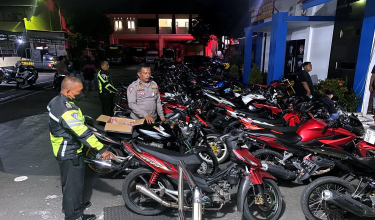 Kembali Amankan Puluhan Motor Berknalpot Brong, Polisi di Blitar Ngeyel