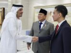 Prabowo Subianto and Gibran Rakabuming Raka meet Emir of Qatar and PM of Qatar to discuss cooperation and Gaza issues.