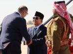 Prabowo Subianto Arrives in Jordan, Receives Warm Welcome from High Officials and Honor Guard