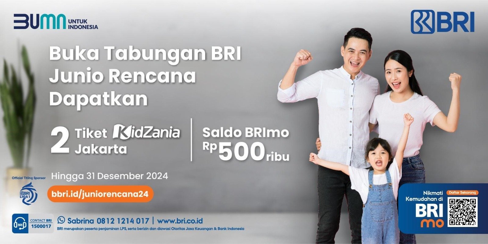 Dapat Hadiah Menarik dari BRI dengan Membuka Tabungan BRI Junio Rencana untuk Anak